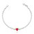 Pulseira feminina de prata 925 coração vermelho | Aqua Joias - Imagem 1