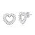 Brincos femininos Coração Cravejado Zirconias e Prata 925 - Imagem 1