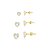 Trio de brincos de ouro 18k formato de Coração - Zircônias Cristal - Imagem 1