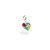 Berloque Autismo de Prata 925 Coração Quebra-Cabeça Colorido - Imagem 1