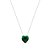 Colar Feminino de Prata 925 Coração Galeria Verde Esmeralda 45cm - Imagem 1