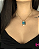 Conjunto Colar e Brincos  Dourado com Pedra Azul - Imagem 2