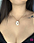 Conjunto Colar e Brincos Dourado Oval Vazado com Pedra Branca - Imagem 3