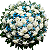 Coroa de Flores Luxo Branca e Azul - Imagem 1