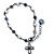 Pulseira em ródio negro com pérolas, flores e mini crucifixo - Imagem 1