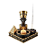 Porta Vela/Incensário Escuro Nefertiti em Resina 8cm - Imagem 1
