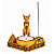 Porta Vela/Incensário Dourado Gata Bastet em Resina 8cm - Imagem 1