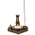 Porta Vela/Incensário Escuro Gata Bastet em Resina 8cm - Imagem 1