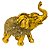 Estátua Elefante em Resina com Brilho Cabeça Dourada 11cm - Imagem 1