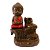 Incensário Resina Cascata Buda Meditando Vermelho 10cm 02 - Imagem 1