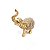 Estátua Elefante em Resina Com Brilho Dourado 9cm - Imagem 3