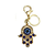 Chaveiro em Metal Dourado Mão Hamsã Azul - Imagem 1