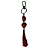 Chaveiro Pedra Rolada Prata Jaspe Vermelha 24cm - Tassel - Imagem 1