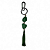 Chaveiro Pedra Rolada Prata Quartzo Verde 24cm - Tassel - Imagem 1