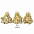Estátua Resina Trio de Mini Budas Sorridentes 4cm - Imagem 1