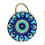 Enfeite de Parede em Porcelana - Mandala Amarela e Azul Claro - Imagem 1