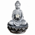 Fonte de Água Resina Buda Meditando Cinza Com Bola 1 Queda G - 25072 - Imagem 1