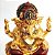 Estátua Ganesha em Resina Dourado Com Vermelho 14cm - Imagem 2