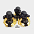Estátua Trio de Budas Preto Não Falo/Vejo/Escuto 7cm - Imagem 1