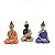 Estátua de Resina Trio de Budas Colorido 6cm - Imagem 1