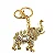 Chaveiro em Metal Dourado - Elefante Modelos Variados - Imagem 3