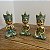 Estátua Resina Trio de Budas Verde e Dourado - 12cm - Imagem 2