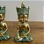 Estátua Resina Trio de Budas Verde e Dourado - 12cm - Imagem 5