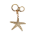 Chaveiro em Metal Dourado - Estrela do Mar com Brilho Modelos Variados - Imagem 1