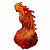 Incensário Cabeça de Dragão Vertical Vermelho/Laranja em Resina - 31cm - Imagem 1