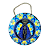 Enfeite de Parede em Porcelana - Mandala Nossa Senhora Azul e Amarelo - Imagem 1
