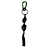Chaveiro Pedra Rolada Prata Obsidiana 24cm - Tassel - Imagem 1