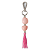 Chaveiro Pedra Rolada Prata Quartzo Rosa 24cm - Tassel - Imagem 1