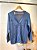 Cardigan Azul Bordado- M - Imagem 4