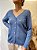 Cardigan Azul Bordado- M - Imagem 1
