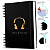 Caderno De Anotações Capa Dura Coleção Music Melodia Preto - Imagem 2