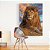Quadro Decorativo Leão Deitado Pintura Luxo - Imagem 6