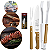 Kit P/ Churrasco Com Lâmina Aço Inox E Cabo De Madeira 3 Pçs - Imagem 1