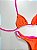 Biquíni Safira Laranja Neon Com Rosa Drapeado - Imagem 4