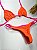Biquíni Safira Laranja Neon Com Rosa Drapeado - Imagem 5