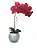 Arranjo Orquídea Vermelha Artificial-Vaso Vidro Cinza - Imagem 1