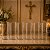 Tubo Vazado Castiçal 30X14 CM Porta Velas Vidro Transparente Altar Cerimônia Festa - Imagem 1
