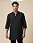 Bata Camisa Masculina Estilo Indiano Preta - Imagem 2