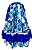 Saia Longa Estilo Cigana Floral Estampada Azul - Imagem 3