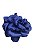 Flor de Cabelo De Cetim Azul Escuro Com Presilha - Imagem 3