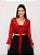 Bolero de Renda estilo Cigana com Manga Longa Vermelho - Imagem 3