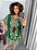 Vestido Bata Saida de Praia Kafta Estampada Feminina Verde - Imagem 2