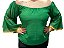 Blusa Estilo Ciganinha com Manga Longa Moda Cigana Verde - Imagem 1