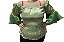 Blusa Estilo Ciganinha com Manga 3/4 Moda Cigana Verde - Imagem 1