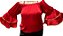 Blusa Estilo Ciganinha com Manga Longa Moda Cigana Vermelho - Imagem 1