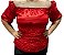 Blusa Estilo Ciganinha com Manga Curta  Moda Cigana Vermelho - Imagem 1